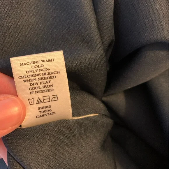 Ann Taylor Womens Ruched Waist Dress Turquoise and Navy Short Sleeves, size MP - Picture 7 of 9